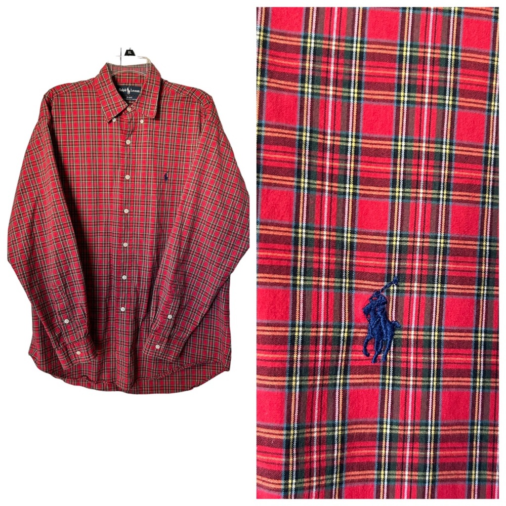 Polo Ralph Lauren Blake Red Plaid Button-Down Shirt EUC L Classic PreppyAcademia